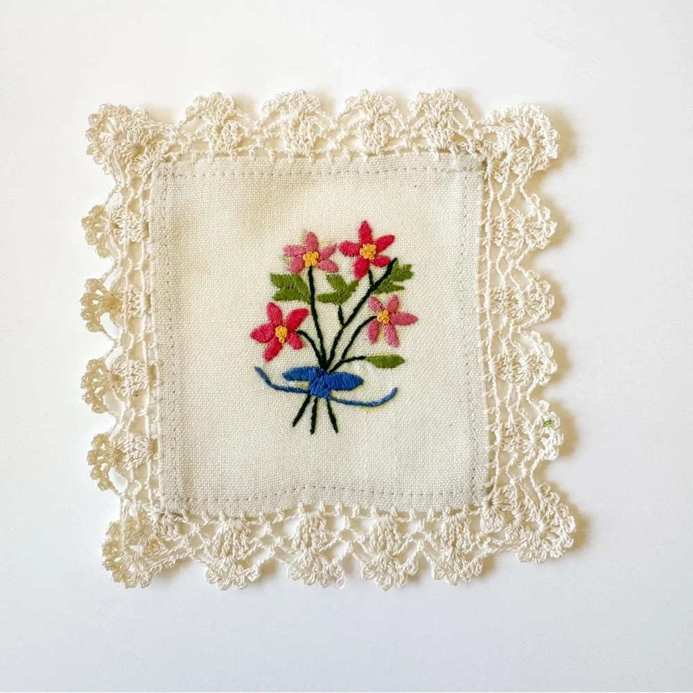 Embroidered Floral Lace Cotton Blend Cloth